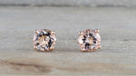 Round Morganite Swirl Studs 7mm