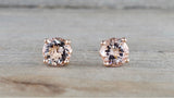 Round Morganite Swirl Studs 7mm
