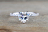 Heart Shape Forever ONE Moissanite 7.5mm Ring M3083