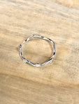 14k White Gold Diamond Art Deco Staggered Ring Band