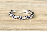14k White Gold Diamond and Sapphire Art Deco Band ASPBR010066