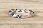 14k White Gold Diamond and Sapphire Art Deco Band ASPBR010066