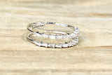 14K White Gold Diamond Baguette Double Row Stackable Band Art Deco