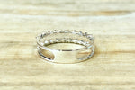 14K White Gold Diamond Baguette Double Row Stackable Band Art Deco