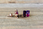 Amethyst, Ruby, Tourmaline Cluster Stud