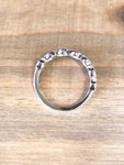14K White Gold Diamond and Sapphire Band Halo