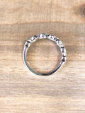 14K White Gold Diamond and Sapphire Band Halo