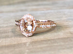 14k Rose Gold Vintage Oval Morganite Diamond Halo ASPER1430026