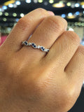 14k White Gold Diamond and Sapphire Art Deco Band ASPBR010066
