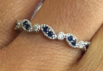 14k White Gold Diamond and Sapphire Art Deco Band ASPBR010066