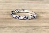 14k White Gold Diamond and Sapphire Art Deco Band ASPBR010066