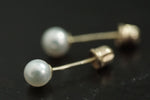 14kt Yellow Gold Pearl Earring with Screwback Post Stud 4mm Size