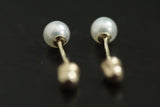 14kt Yellow Gold Pearl Earring with Screwback Post Stud 4mm Size
