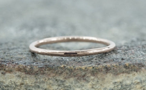 14kt Rose Gold Solid 1.25mm wide Band Domed Design Stackable Engagement Rings