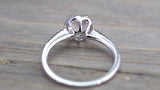 18k White Gold Diamond Halo Round Topaz Engagement Wedding Anniversary Promise Ring