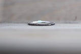 14k Gold Black Diamond Eternity Band Ring Pave Set Classic Dainty