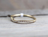 Gold Curved V Groove Chevron Diamond Ring ASPBR010058