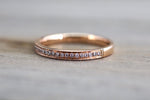 14kt Rose Gold Diamond Milgrain Etching Vintage Wedding Engagement Anniversary Band Ring Thin Dainty