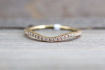 Gold Curved V Groove Chevron Diamond Ring ASPBR010058