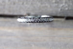 18k White Gold Eternity 3 Row White And Black Diamonds Engagement Ring Crown Vintage Design Rope Classic