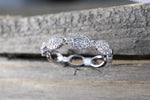 14k White Gold Diamond Vintage Milgrain Bezel Full Eternity Band Ring APBR010053