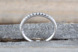 2mm 14k White Gold Diamond Band Anniversary Wedding Engagement Love Promise Ring Comfort Fit