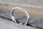 3mm 14k White Gold Diamond Large Anniversary Wedding Engagement Love 3mm Ring Band Bridal Stacking Stackable