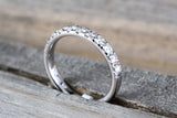 3mm 14k White Gold Diamond Large Anniversary Wedding Engagement Love 3mm Ring Band Bridal Stacking Stackable
