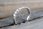 14k White Gold Diamond Large Anniversary Wedding Engagement Love 3mm Ring Band Bridal Stacking Stackable