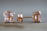 Cushion Morganite Studs 5mm