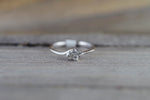 14k White Gold Diamond Polished Curved Ring Band Promise Anniversary