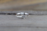 14k White Gold Diamond Polished Curved Ring Band Promise Anniversary
