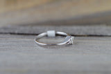 14k White Gold Diamond Polished Curved Ring Band Promise Anniversary