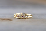 14kt Yellow Gold Red Ruby Ring Wide Vintage Antique Art Deco Crown Tiarra Crown Style Design
