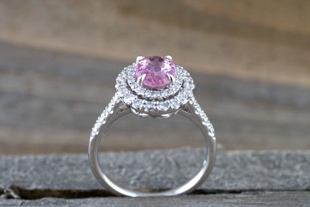 Pink Sapphire and Diamond Ring