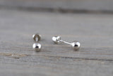 14kt White Gold Ball Bead Earring with Screwback Post Stud 4mm Size