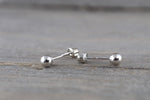 14kt White Gold Ball Bead Earring with Screwback Post Stud 4mm Size