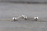 14kt White Gold Ball Bead Earring with Screwback Post Stud 4mm Size