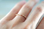 14kt Rose Gold Diamond Vine Large Ring Vintage Design Milgrain Bezel Band