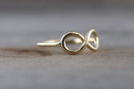14k Yellow Gold Infinity Love Open Anniversary Promise Fashion Ring Band