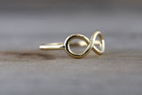 14k Yellow Gold Infinity Love Open Anniversary Promise Fashion Ring Band