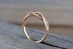 18k Rose Gold Diamond Infinity Intertwined Band Ring Wedding Anniversary Promise