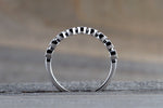 14k White Gold Round Diamond Vintage Milgrain Etch Etching Ring Antique Half Filigree Dainty Band Bezel