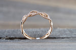 14k Rose Gold 3/4 Diamond Infinity Intertwined Twist Braid Band Promise Ring