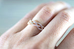 14k Rose Gold 3/4 Diamond Infinity Intertwined Twist Braid Band Promise Ring