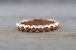 14kt Solid Rose Gold 3mm Bead Ball Stackable Ring Band Wedding Engagement Eternity Infinity Love Promise