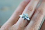 Gold 6 Prong Crown Moissanite Diamond Ring Art Deco M3082