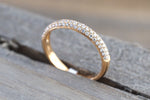 18k Rose Gold Diamond Micro Pave Dome Band Ring B10072