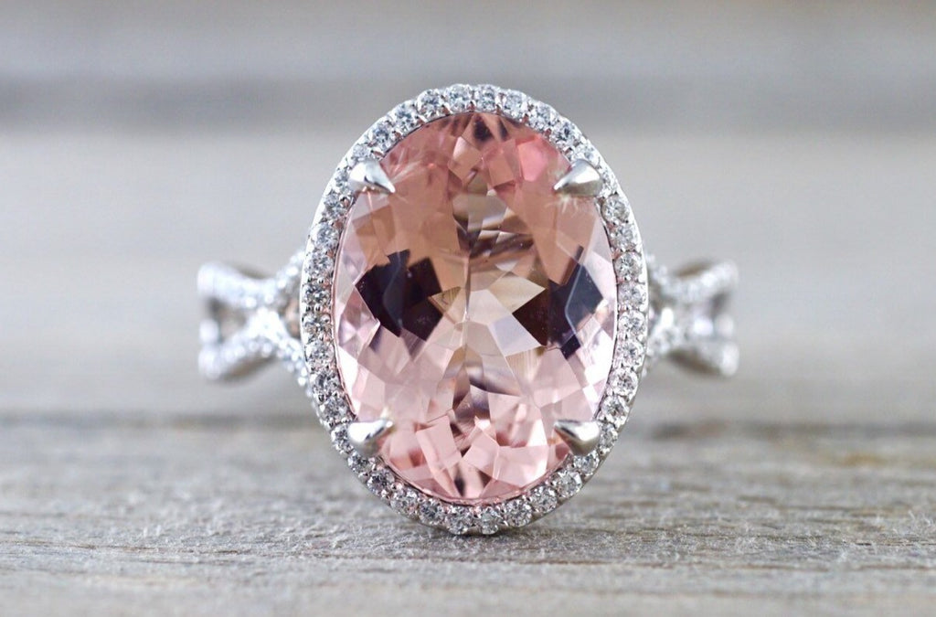 Light pink morganite engagement ring sales