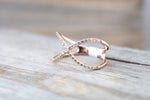 X Cross 14k Rose Gold Diamond Adjustable Love Promise Ring Band Shaped Large Fashion 0.30 carats